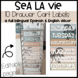 Sea La Vie - Ten Drawer Cart - English & Spanish  EDITABLE