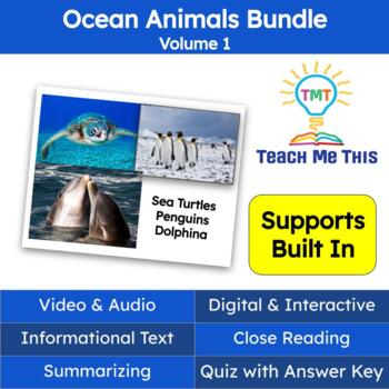 Preview of Ocean Animals Informational Text Reading Passage and Activities Bundle Volume 1