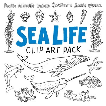 Preview of Sea Life Clip Art and Page Borders Pack