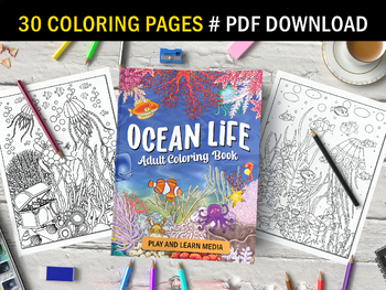 Preview of Sea Life Coloring Book - 30 Under the Sea Scenes Coloring Pages