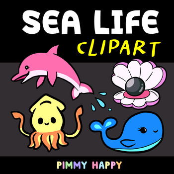 Preview of Sea Life Cute Clipart l Pimmy Happy ⭐