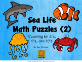 Sea Life Math Puzzles 2:  Skip Counting by 2's, 5's, and 10's