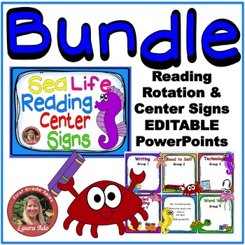 Preview of Sea Life Theme Bundle - center signs & reading rotation