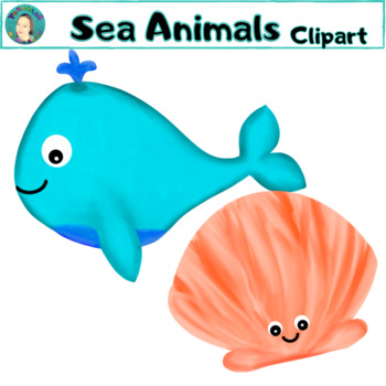 Sea Ocean Animals Watercolor Clipart by Teaching By Mrs Swann Clipart