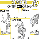 Sea Ocean Animals Q-tip Dot Painting Art Craft Summer Beac