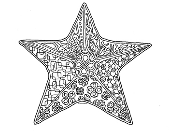 Download Sea Star Zentangle Coloring Page by Pamela Kennedy | TpT
