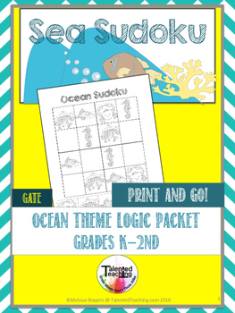 Preview of Early Finishers Ocean Animals Critical Thinking Sudoku Puzzles