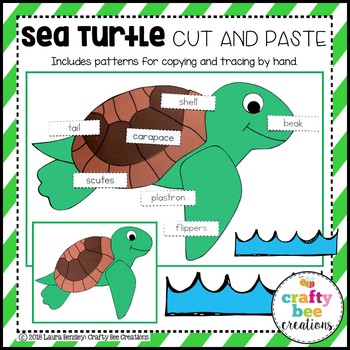Sea Turtle Craft (Label It!) by Crafty Bee Creations | TpT