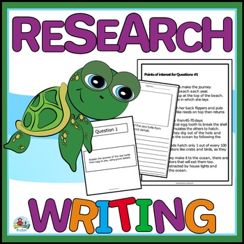 Preview of Informative - Explanatory Writing Animal Research Project on Sea Turtles