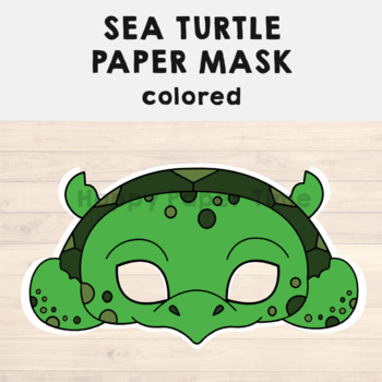 Sea Turtle Paper Mask - Printable Ocean Sea Animal Craft Activity Costume