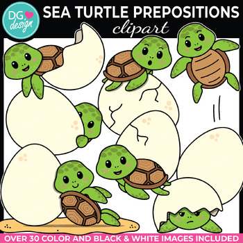 Preview of Sea Turtle Preposition Clipart | Ocean Clip Art | Sea life