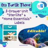 Sea Turtle Theme Labels for 3-Drawer "Sterlite" & "No Esse