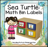 Sea Turtle Themed Math Manipulative Labels for Bins