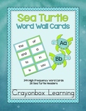 Sea Turtle Word Wall Cards - High Frequency Words - Editab