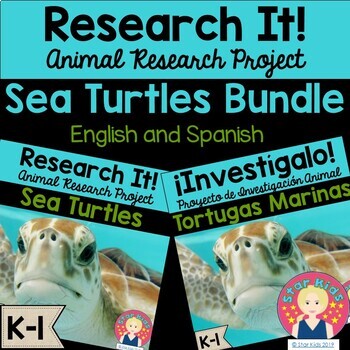 Preview of Sea Turtles Research Project and Activities in English and Spanish for K-1