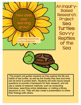 Preview of Sea Turtles:  Savvy Reptiles of the Sea, An Inquiry-Based Research Project