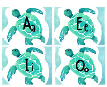 Preview of Sea turtle letters bundle