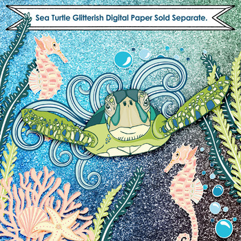 Download Sea Creatures Clip Art SeaHorse & Turtle ClipArt, Ocean ...