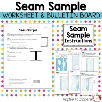 Preview of Seam Sample Worksheet and Bulletin Board Kit