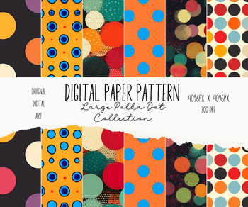 Preview of Seamless Large Polka Dot Papers, 300 Dpi Printable Download