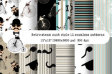 Seamless Steampunk Patterns Pack