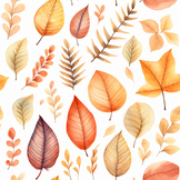 Seamless Watercolor Autumn Leaves Pattern for Backgrounds