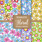 Seamless Watercolor Daisy Flower Pattern Papers