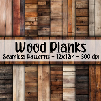 Wooden Floor Digital Scrapbook Paper Pack, Seamless Wooden