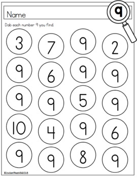 Search and Dab for Numbers 1 - 10 FREEBIE! by KinderFest | TpT
