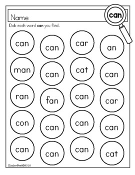 Search and Dab for Sight Words by KinderFest | TPT