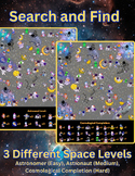 Search and Find Game:  Astronomy with 3 Space Levels