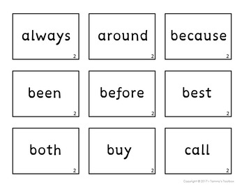 Sight Word Games for Second Grade by Tammys Toolbox | TpT
