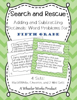 Preview of Search and Rescue: Adding and Subtracting Decimals Word Problems for Fifth Grade
