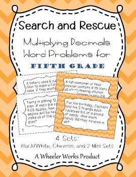 Preview of Search and Rescue: Multiplying Decimals Word Problems for Fifth Grade