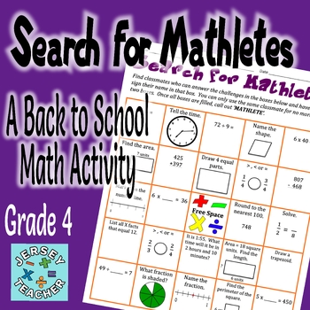 Search for Mathletes - A Whole Group Math Activity to Get to Know ...