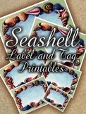 Seashell Label and Tag Printables-EDITABLE Labels & Tags