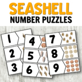 Seashell Number Cards for Math Centers or Beach Theme Coun