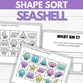 Seashell Shape Sorting Activity, Math Center, Shape Riddles & Writing Prompts