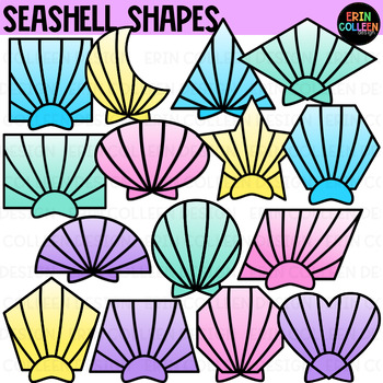 Preview of Seashell Shapes Clipart - Summer FREEBIE