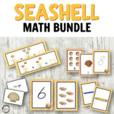 Seashells numbers, counting, and addition cards for math c
