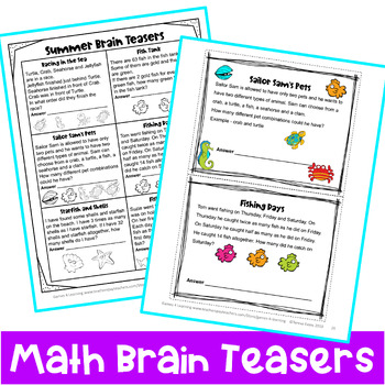 summer math puzzles by games 4 learning teachers pay teachers