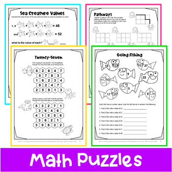 Summer Math Packet Puzzle Worksheets And Brain Teasers By Games 4 Learning