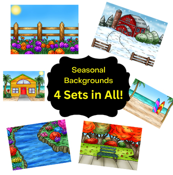 Preview of Season Backgrounds Clipart Bundle