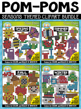 Preview of Seasons Fuzzy Pom-Poms Clipart Mega Bundle {Zip-A-Dee-Doo-Dah Designs}