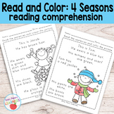 Season Read and Color Reading Comprehension Worksheets - G