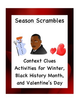 Preview of Season Scrambles:  Activities for Winter, Black History Month, & Valentine's Day