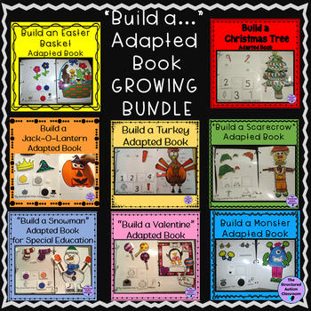 Preview of Seasons and Holidays "Build a..." Adapted Books Bundle for Special Education