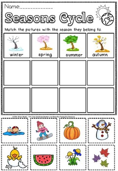 Season sort by Eye Popping Fun Resources | Teachers Pay Teachers