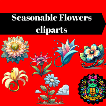 Preview of Seasonal Flowers Clipart Collection for Valentine's Day Teachers School Party Ar