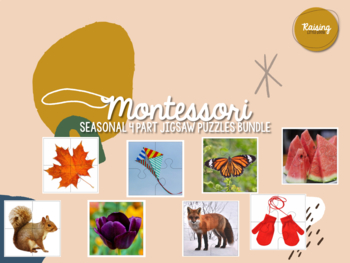 Preview of Seasonal 4 Piece Puzzle BUNDLE Montessori Aligned